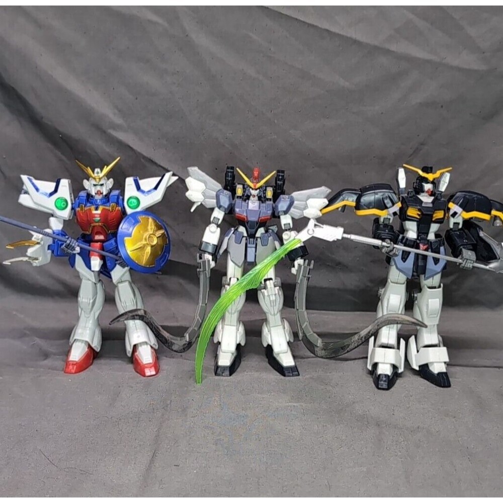Bandai Gundam Lot Of 3 1/100 Model Kits Built Shenlong, Sandrock, Deathstrike